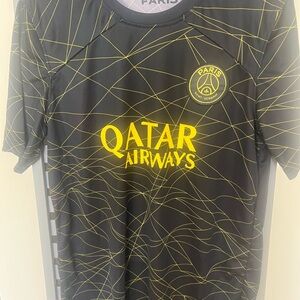 PSG Black & Yellow Soccer Jersey with Round Crest